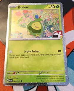 Budew Holo Pokemon Prize Pack Series 7 Promo Pokemon Card NM/LP Stamp - Image 1