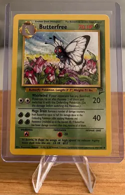 Butterfree #12 Non-Holographic Pokemon Card Near Mint 34/130 Uncommon Base Set 2 - Image 1