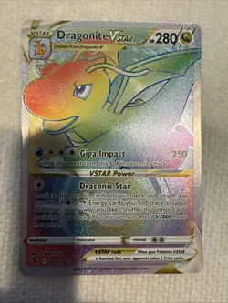 Pokemon Go Dragonite VSTAR Holo Card TCG Secret 081/078 - Image 1
