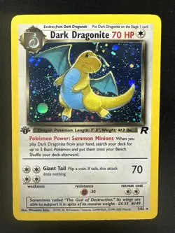 1st Edition Dark Dragonite 5/82 Team Rocket Holo Wotc Vintage Pokemon Card LP - Image 1
