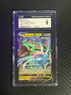 2023 Pokemon Crown Zenith Rayquaza V CGC 9 #100 Card - Image 1