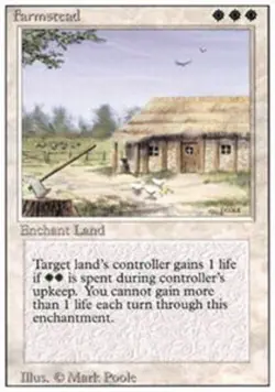Heavy Play, English MTG Regular Farmstead 3rd Edition Magic the Gathering - Image 1