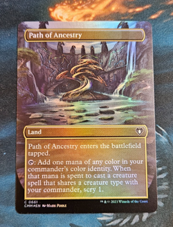 Path of Ancestry, Borderless, Foil, NM, Commander Masters, Magic, MTG - Image 1