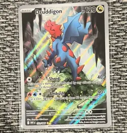 Pokemon Tcg WHITE FLARE DRUDDIGON Full Art Illustration Rare 151/086 ENGLISH - Image 1