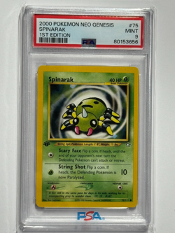 2000 Pokemon 1st Edition Neo Genesis Spinarak 75/111 PSA 9 Mint - Image 1