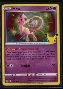 Pokemon TCG Celebrations 011/025 Mew - Holo Rare 25th Anniversary - Image 1