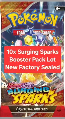 10x Pokemon Surging Sparks Booster Pack New Factory Sealed Scarlet & Violet 2024 - Image 1