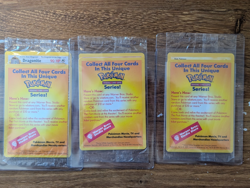 3x SEALED 1999 Pokemon Black Star Promo WB Movie Stamp PIKACHU DRAGONITE MEWTWO - Image 1