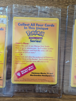 3x SEALED 1999 Pokemon Black Star Promo WB Movie Stamp PIKACHU DRAGONITE MEWTWO - Image 3