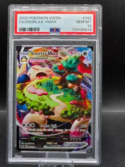 2020 Pokemon SWSH Snorlax VMAX Full Art #142 PSA 10 GEM MINT - Image 1