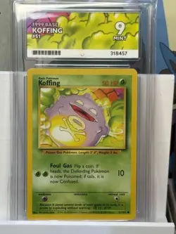ACE 9 Koffing 51/102 Base set 1999 Pokemon TCG MINT (NOT PSA) - Image 1