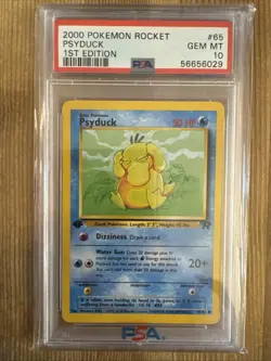 Pokemon TCG Psyduck 1st Edition Team Rocket 65/82 PSA 10 - Image 1