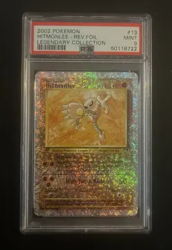2002 POKEMON LEGENDARY COLLECTION #13 HITMONLEE-REVERSE FOIL PSA 9 - Image 1
