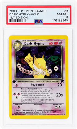 2000 Pokemon Team Rocket Dark Hypno 1st Edition Holo #9 PSA 8 - Image 1