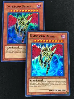 YUGIOH DARKLORD DESIRE LCGX-EN210 1ST SUPER X2 (NM) - Image 1