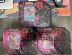 Pokemon Destined Rivals TCG Trading Card Game Team Rocket Tin (x3) - New/Sealed - Image 1