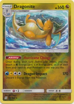 Dragonite 151/236 Reverse Holo Unified Minds Pokemon Card NM - Image 1