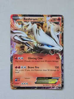 Reshiram EX Holo Ultra Rare Pokemon Card Legendary Treasures 29/113 - Image 1