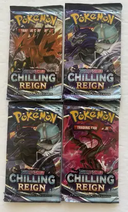 4x Pokemon Sword & Shield Chilling Reign Booster Pack New/Factory Sealed 40 Card - Image 1