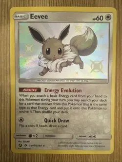 Eevee - SV41/SV94 - Pokemon Hidden Fates Sun & Moon Shiny Rare Card NM - Image 1
