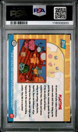 Pokemon Card Playtime 57 Pikachu Topps Movie Edition 1999 PSA 10 GEM MINT - Image 2