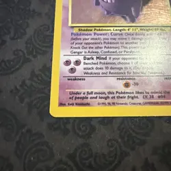 Pokemon TCG Gengar Fossil Holo Card 5/62 Unlimited Rare Vintage WOTC 1999 - Image 2
