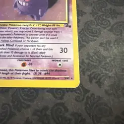 Pokemon TCG Gengar Fossil Holo Card 5/62 Unlimited Rare Vintage WOTC 1999 - Image 3