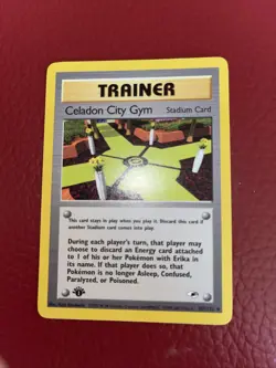 Pokemon Card - Gym Heroes 1st Edition Celadon City Gym 107/132 - Mint to NM - Image 1
