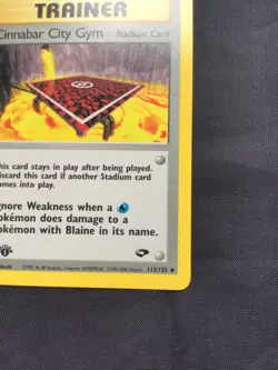 Pokemon Cards: Gym Challenge 1st Edition Uncommon: Cinnabar City Gym 113/132 - Image 4
