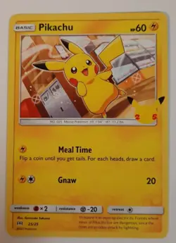 Pokemon PIKACHU 25th Anniversary McDonald's 25/25 NON-HOLO Promo Card 2021 - Image 1