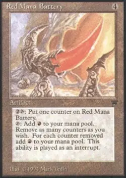 Heavy Play, English MTG Regular Red Mana Battery Legends Magic the Gathering - Image 1