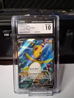 Pokemon TCG Ampharos V 171/185 Vivid Voltage Ultra Rare Card - CGC 10 GEM MINT - Image 1