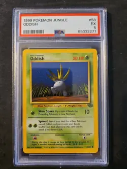 1999 Pokemon Jungle # 58 Oddish PSA 5 EX New Slab - Image 1