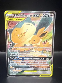 Pokemon Eevee & Snorlax GX SM169 Tag Team Black Star Promo English - Image 1