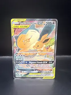 Pokemon Eevee & Snorlax GX SM169 Tag Team Black Star Promo English - Image 3