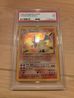 Pokemon Charizard Holo 1999 Base Set Unlimited #4 PSA 7 NM - Image 1