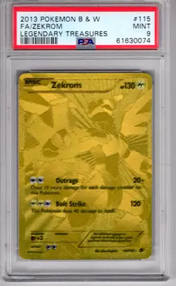 Pokemon Black & White Legendary Treasures FA #115 Zekrom PSA 9 - Image 1