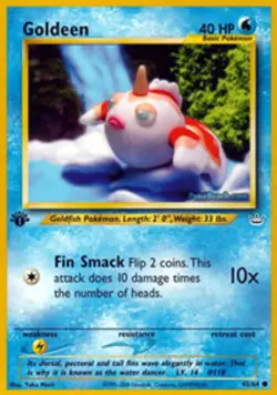 Pokemon - Goldeen - 45/64 - Common - 1st Edition - Neo Revelation - NM - Image 1