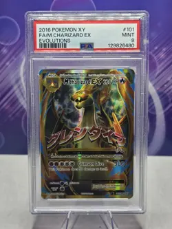 PSA 9 MINT Full Art/M Mega Charizard EX 2016 Pokemon XY Evolutions 101/108 - Image 1