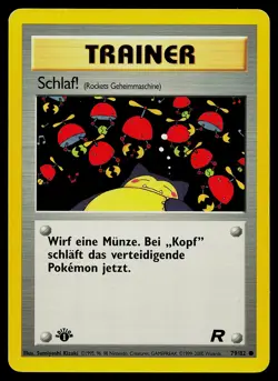 Pokemon Team Rocket 79/82 Sleep! Rocket's Secret Machine 1st Edition GERMAN - Image 1