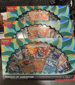 Pokemon TCG Scarlet & Violet - Masks of Ogerpon Premium Collection Box 3x BOXES - Image 1