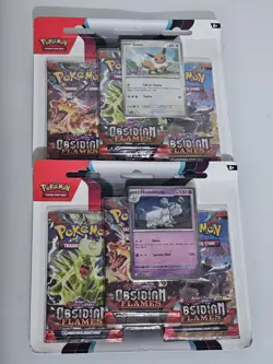 Pokemon TCG Scarlet & Violet - Obsidian Flames Booster Blister 3 Packs Lot Of 2 820650853784 - Image 1