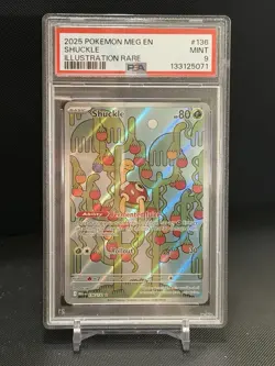 2025 POKEMON MEG EN-MEGA EVOLUTION ILLUSTRATION RARE #136 SHUCKLE PSA 9 - Image 1