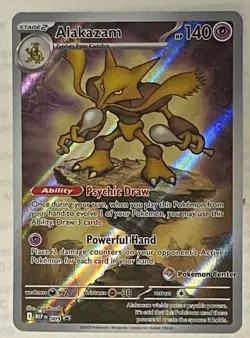Pokemon TCG Pokemon Center Stamped Alakazam MEG 009 Black Star Promo Near Mint - Image 1