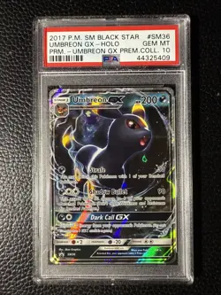 2017 Pokemon Black Star Promo Premium Collection SM36 Umbreon GX PSA 10 - Image 1