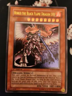 Yugioh Horus The Black Flame Dragon Lv8 Ultimate Rare SOD-EN008 near Mint - Image 1