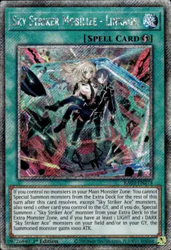 Sky Striker Moblilize - Linkage! - Platinum Secret Rare 1st RA03-EN274 NM YuGiOh - Image 1