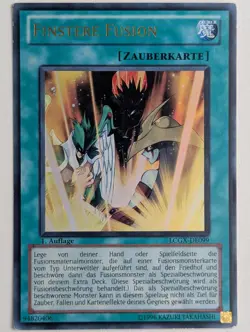 Finstere Fusion LCGX-DE099 1. Auflage Ultra Rare Deutsch VG YUGIOH - Image 1