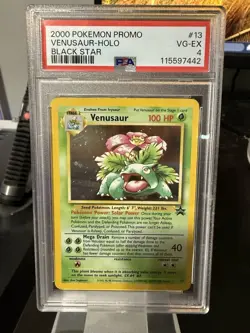 Pokemon 2000 Promo Black Star #13 Venusaur Holo Card PSA 4 - Image 1