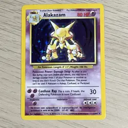 Pokemon TCG Alakazam Card Holo Unlimited Rare Original Base Set 1999 - Image 2